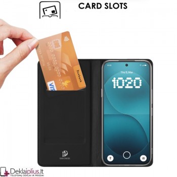 Dux Ducis Skin Pro dirbtinės odos dėklas - juodas (Nothing Phone 4A Pro)